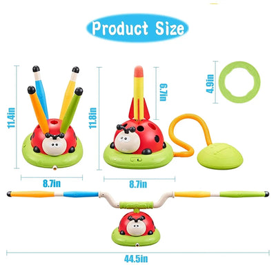 Ladybug Sport Entertainment Game Toy Multifunction Rope Skipping Machine Ferrule Jump Rocket Launcher Outdoor Educational - Smarsty