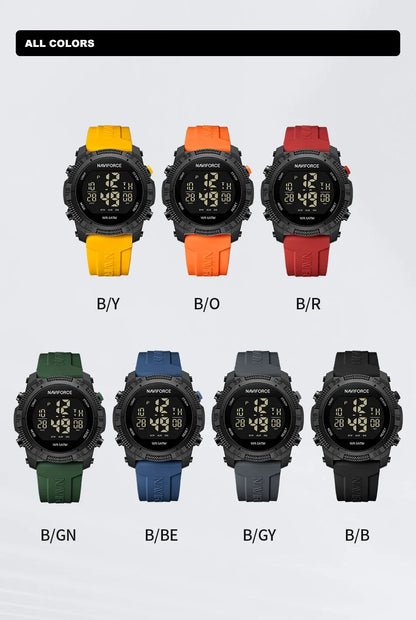 NAVIFORCE NF7104 Men's Waterproof Digital Watch with Alarm - Smarsty