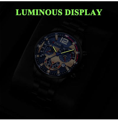 Luxury Mens Stainless Steel Quartz Watch with Calendar - Smarsty