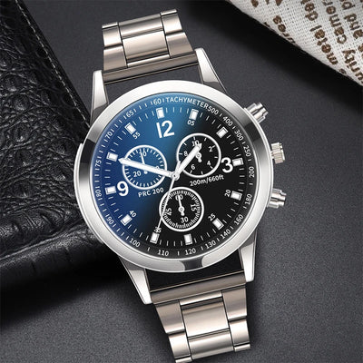 Men's Business Quartz Watch with Stainless Steel Band - Smarsty