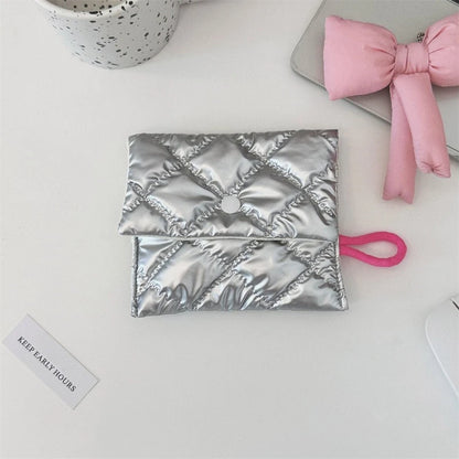 Silver Bow Coin Purse Zipper Wallet Organizer Cosmetic Bag - Smarsty