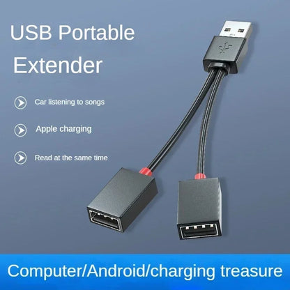 Car USB Hub 1 In 2 Out Charging Cable CompactLight
