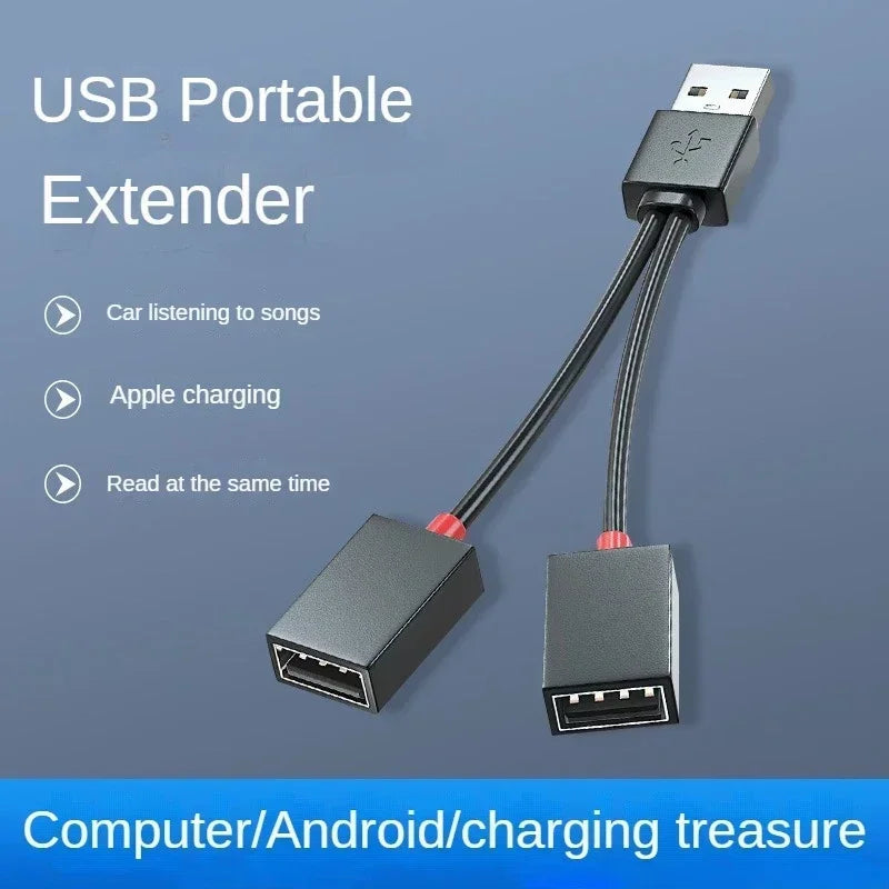 Car USB Hub 1 In 2 Out Charging Cable CompactLight