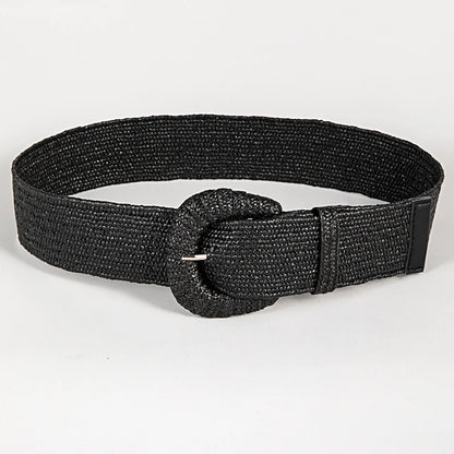Retro Women Braided Wide Pin Buckle Belt Summer Fashion - Smarsty
