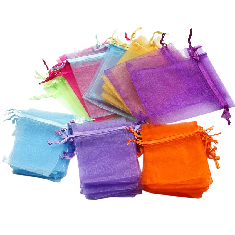 50pcs Multicolor Organza Bags for Jewelry Packaging - Smarsty