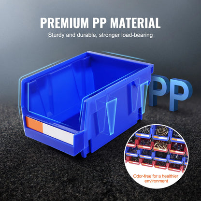 SucceBuy Storage Bin 24pcs Stackable Organizer Bin 5x4*3inch Freestanding Tiered Shelf for Garage Hanging Stacking Container