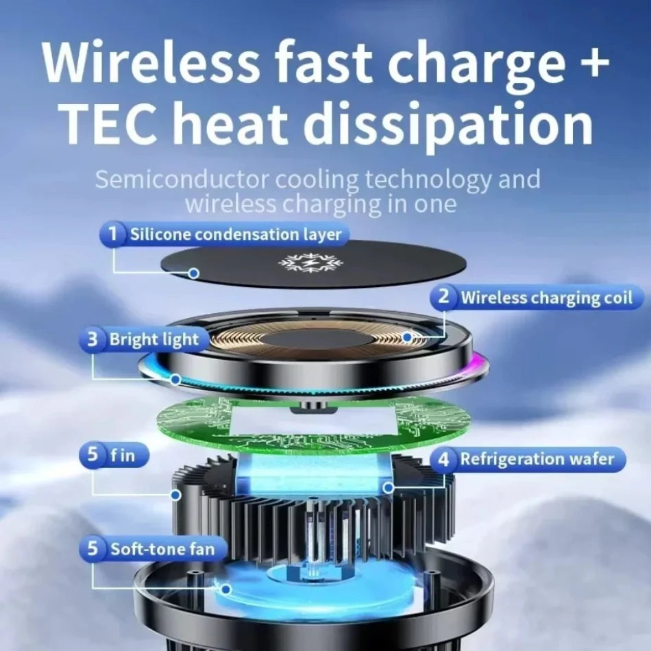 Cooling Magnetic Car Wireless Charger for iPhone MagSafe - Smarsty