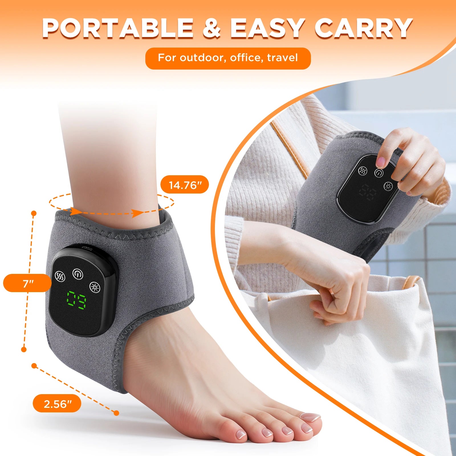 Portable Electric Foot and Hand Massager with Heat and Vibration - Smarsty