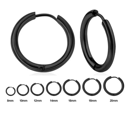 Men's Stainless Steel Hoop Earrings for Punk Style Fashion - Smarsty