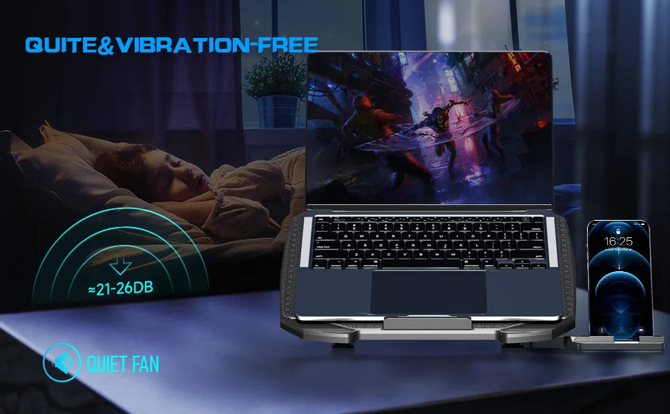 Laptop Cooling Pad 12 17 Inch With Five Quiet Fans