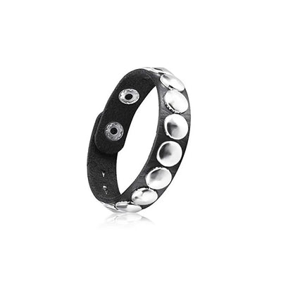 Adjustable Punk Rock Studded Leather Bracelet Set - Smarsty