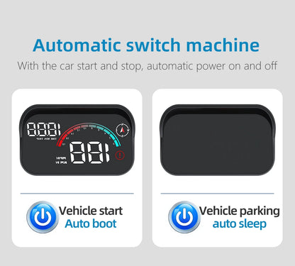 M22 Car HUD Head Up Display Universal Digital GPS Speedometer HD LCD Projection On Glass Windshield Projector for All Cars
