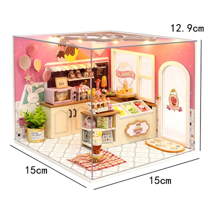 DIY Wooden Miniature Doll House Model Building Kits Small House Toy With Furniture For Children Gift Wooden Crafts Dollhouse by Smarsty