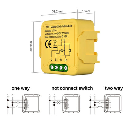 Matter WiFi Smart Switch Module For Home Automation - Smarsty