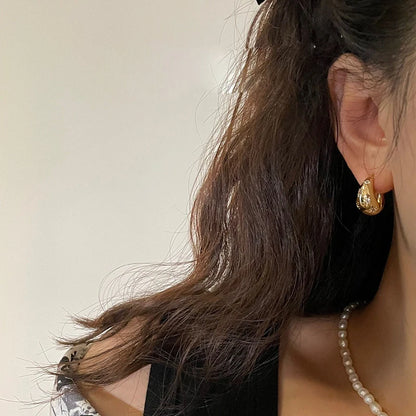 Elegant Stainless Steel Star Hoop Earrings with Rhinestones - Smarsty