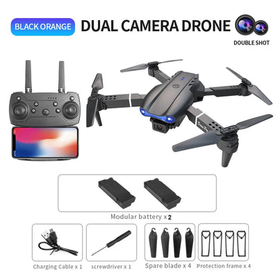 E99 PRO Drone with Flash Professional HD Dual Camera WIFI Obstacle Avoidance RC Helicopters Aerial Photography Quadcopter - Smarsty