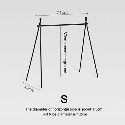 Foldable Camping Tripod Top Plate High Strength Bending Camping Hanging Rack Top Plate with Hanging Hole for BBQ Picnic Hiking