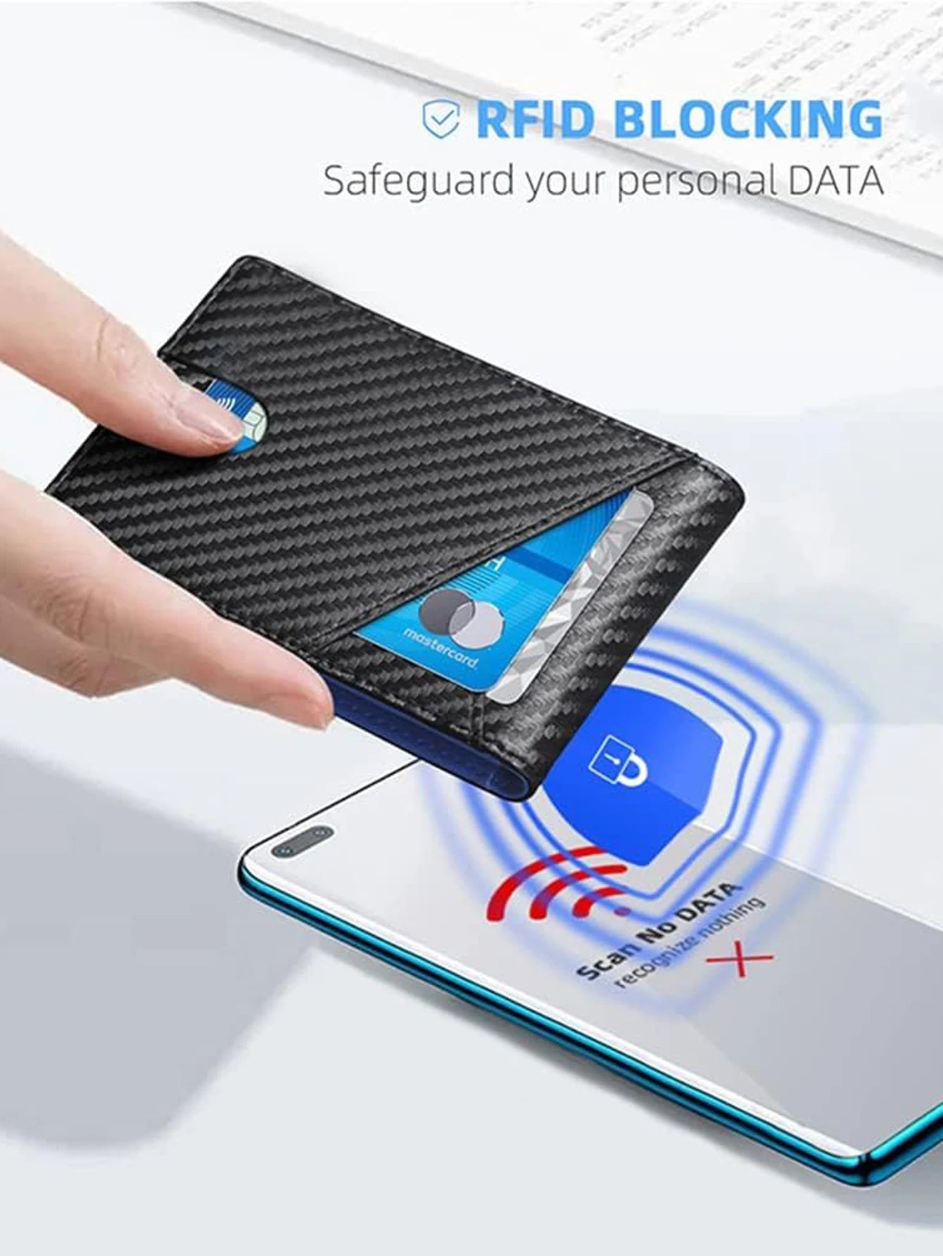Minimalist men's wallet RFID anti-theft brush double fold cross front pocket portable card holder 12 card multifunctional wallet - Smarsty