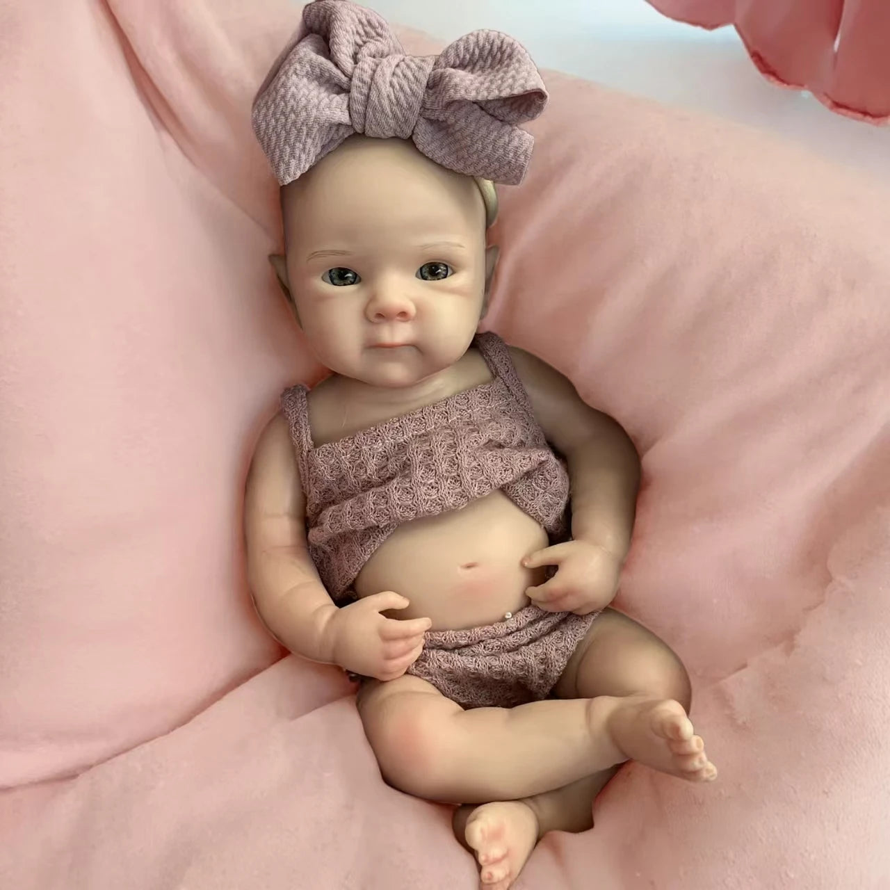 13Inch Waterproof Bettie Bebe Reborn Silicone Girl Doll With 2 Sets Outfits Handmade Paint Skin Soft Touch Newborn Silicone Doll