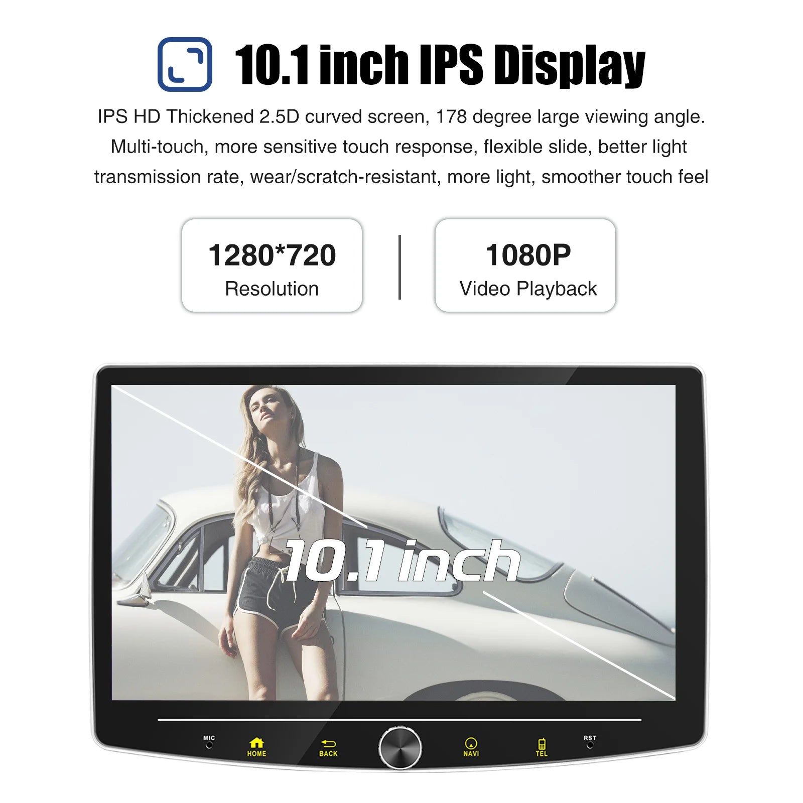 4+64GB Single 1 Din Android 14.0 10.1" Universal Wireless Carplay Car Stereo Radio Multimedia Player GPS Navi WIFI Android Auto