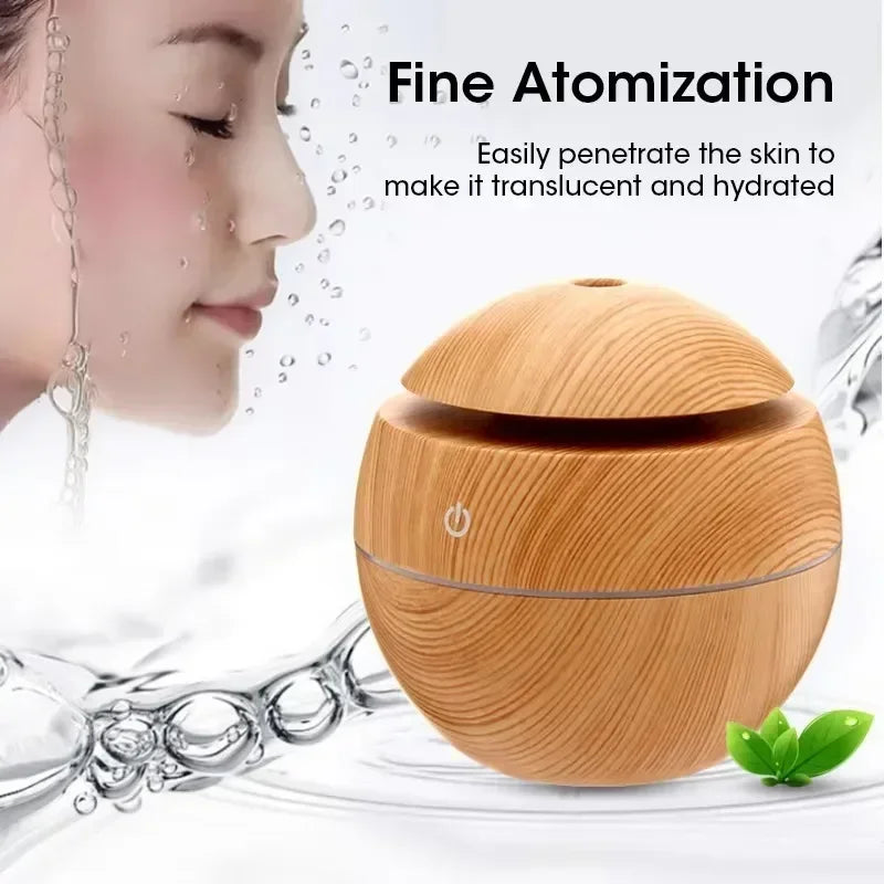 Mini Woodgrain Ultrasonic Humidifier for Home Office - Smarsty