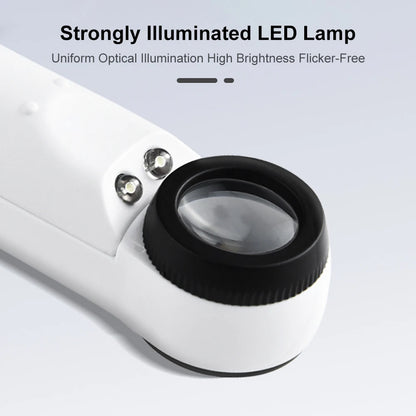 40X Handheld Magnifier Illuminated Jewelers Loupe Magnifier with Two LED Lights Jewelry Magnifier for Jewelry Identifying