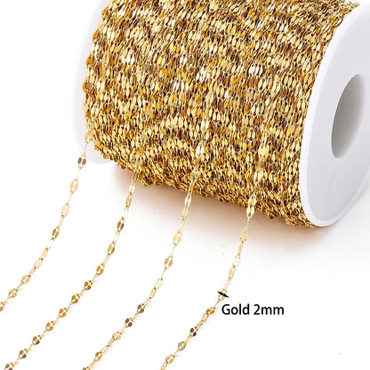 No Fade 2M Gold Stainless Steel Beaded Chain Durable - Smarsty
