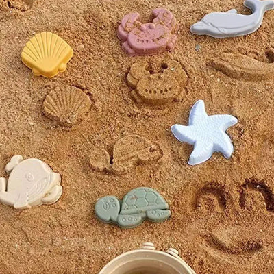 Children Silicone Beach Toy Shovel Ocean Outdoor Parent-child Beach Portable Beach Bucket Durable Sand Digging And Storage Tool by Smarsty