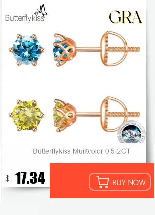 1 CT D Color Moissanite Stud Earrings Sparkling 925 Silver - Smarsty