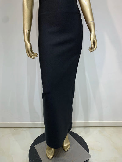 Ladies Women Celebrity Sexy Strapless Backless Black Maxi Long Bodycon Bandage Dress 2025 Elegant Evening Club Party Outfit - Smarsty