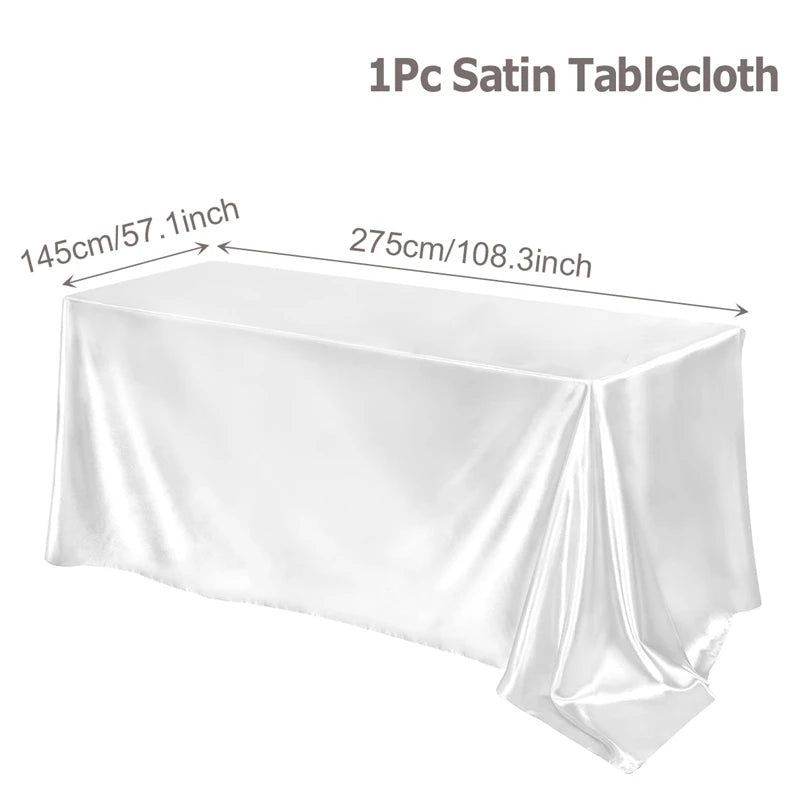 Satin Rectangle Tablecloth for Elegant Wedding Decor - Smarsty