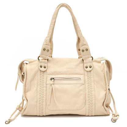 PU Leather Tote Bag With Zip Pockets Crossbody For Travel - Smarsty