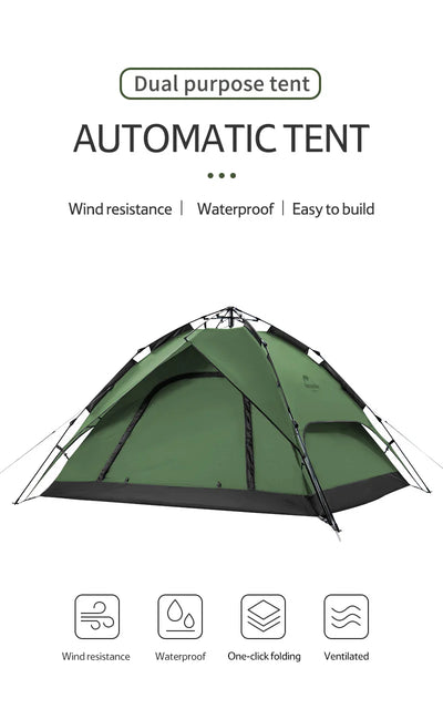 Naturehike Camping Automatic Tent One Touch Waterproof Roof Top Tents Double Door 3 Person Tent Outdoor Beach Fish Shelter Tent by Smarsty