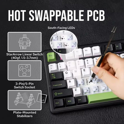Gaming Mechanical Keyboard With Wireless Three Mode - Smarsty