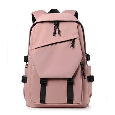 One 15 Inch Polyester Waterproof Solid Color Simple Men's Backpack Fashion Couple Student Computer Backpack - Smarsty
