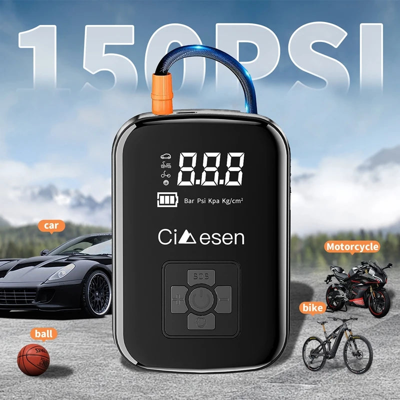 Cordless Wireless Air Pump Portable Tire Inflator 150 PSI - Smarsty