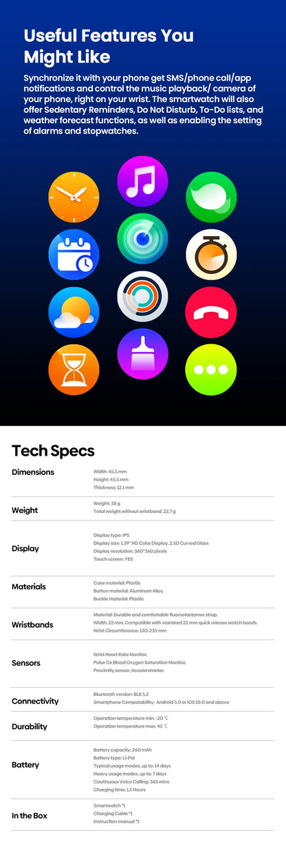 Zeblaze Btalk 3 Plus Smartwatch with Voice Calling - Smarsty