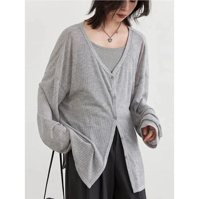 CHIC VEN Women's Cardigan New V-neck Long Sleeved Female Shirt Female Jumpers Sun Protection Woman Top Spring Summer 2024 - Smarsty