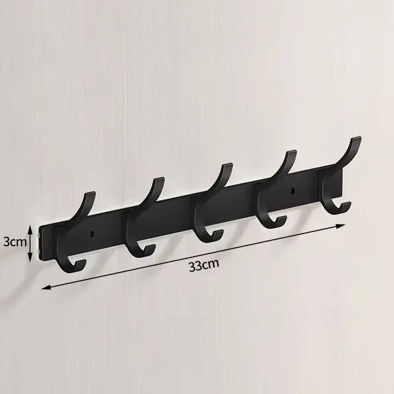 Black Aluminum Robe Hooks for Towel and Coat Storage - Smarsty
