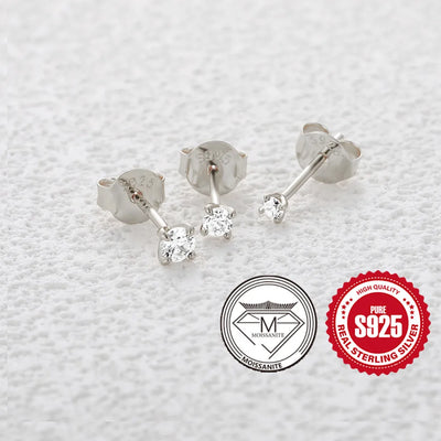 Moissanite Stud Earrings 0.5 To 1.2 Carat Sterling Silver - Smarsty