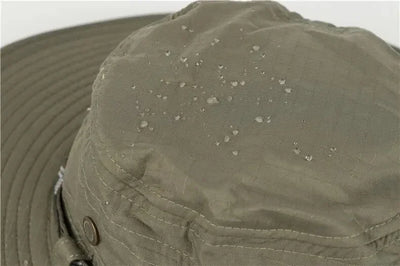 Summer Men Bucket Hat Outdoor UV Protection Wide Brim Panama Safari Hunting Hiking Hat Mesh Fisherman Hat Beach Sunscreen Cap - Smarsty