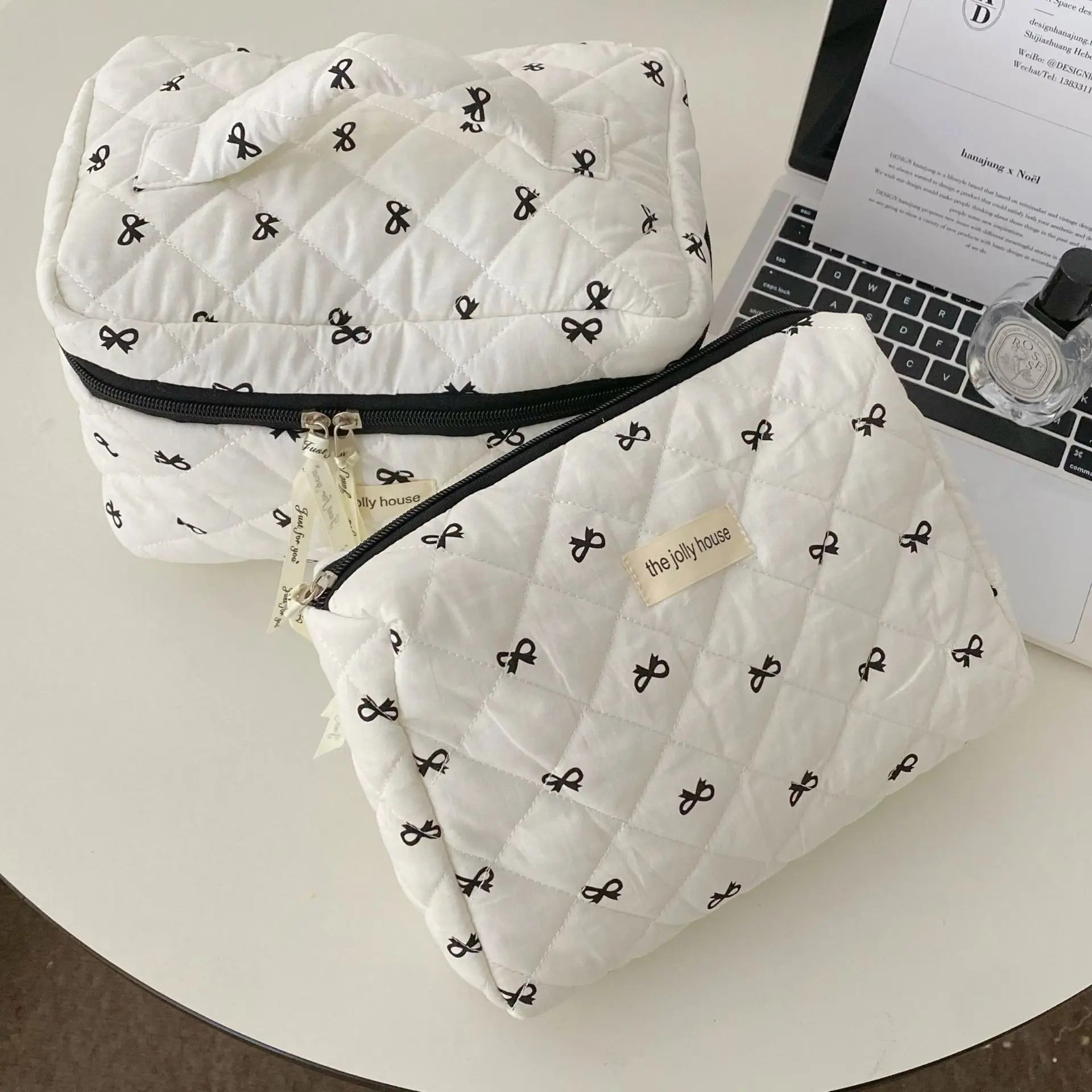 Cherry Print Makeup Bag Cosmetic Tote Organizer For Travel - Smarsty