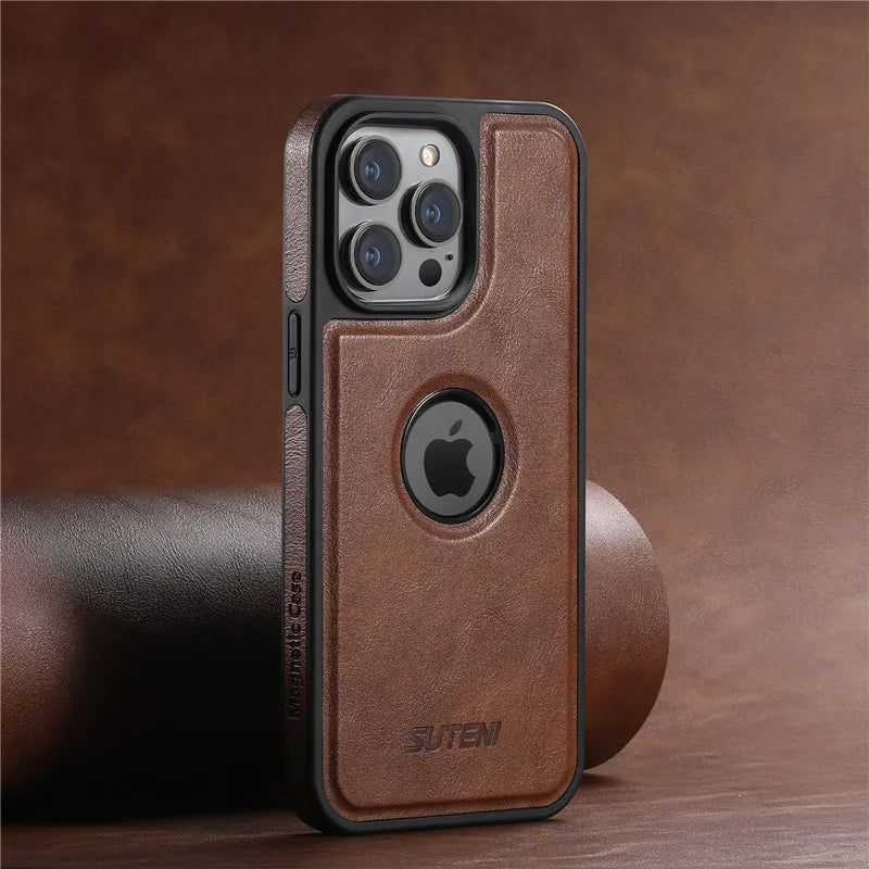 Luxury Leather MagSafe Magnetic Wireless Charging Case For iPhone 15 16 17 Pro Max 14Plus 13Pro 12 Pro Max Back Cover
