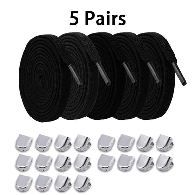 No Tie Elastic Shoe Laces One Size Fits All Adult and Kids Shoes Shoelaces for Sneakers Shoelace Tieless Flat Expand Shoestrings - Smarsty