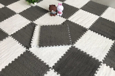 Soft Plush Children's Mat Baby Play Mat Baby Toys Eva Foam Puzzle Carpet In Children's Room Keep Warm Playmat 30*30*1CM by Smarsty