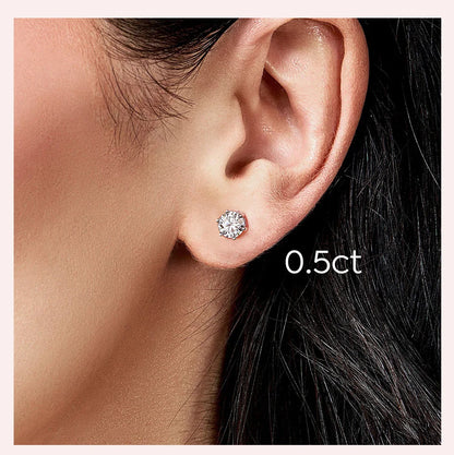 Certified D Color Moissanite Stud Earrings Gold Plated - Smarsty