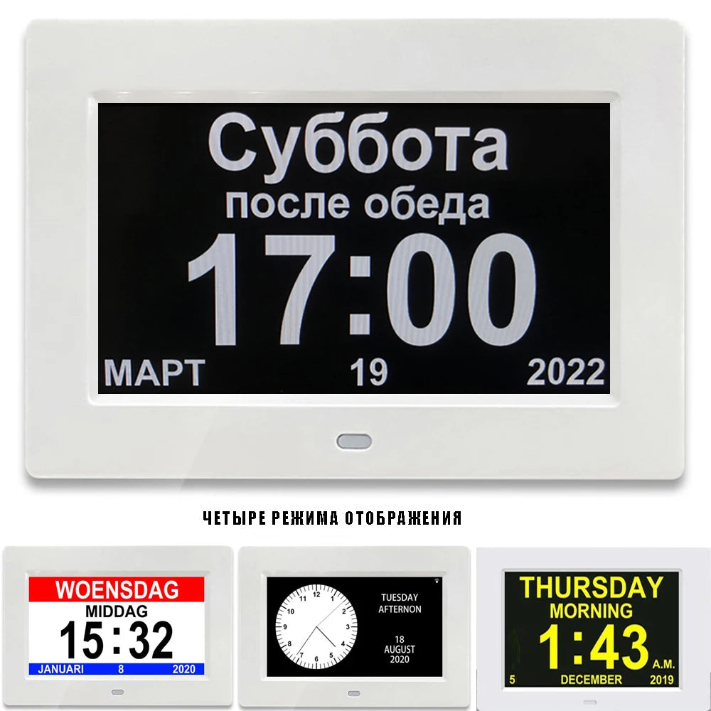 Digital LED Calendar Clock with 12 Alarms and Multi-Language Display - Smarsty