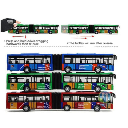 1:64 Alloy City Bus Model Vehicles City Express Bus Double Buses Diecast Vehicles Toys Funny Pull Back Car Children Kids Gifts by Smarsty