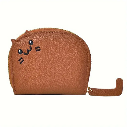 Cartoon Cat shaped design Wallet Women's Multi-card slots Holder Cute Fashion Faux Leather Coin Purse Creative ID Card Holder - Smarsty