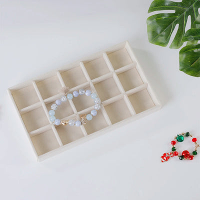 Beige Flocking Jewelry Box with Exquisite Design - Smarsty